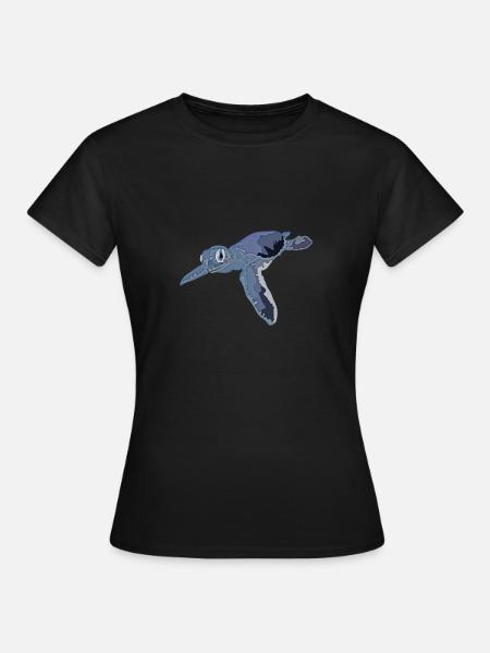 Schildkröte auf dem Flug durchs Meer - Frauen T-Shirt - Schwarz