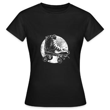 Rollschuh - Frauen T-Shirt - Schwarz - Vorne - AI Model Female 172 dark (172cm)