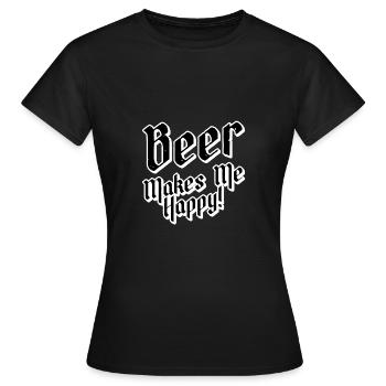 La bière me rend heureux - T-shirt Femme - noir - Devant - AI Model Female 172 dark (172cm)