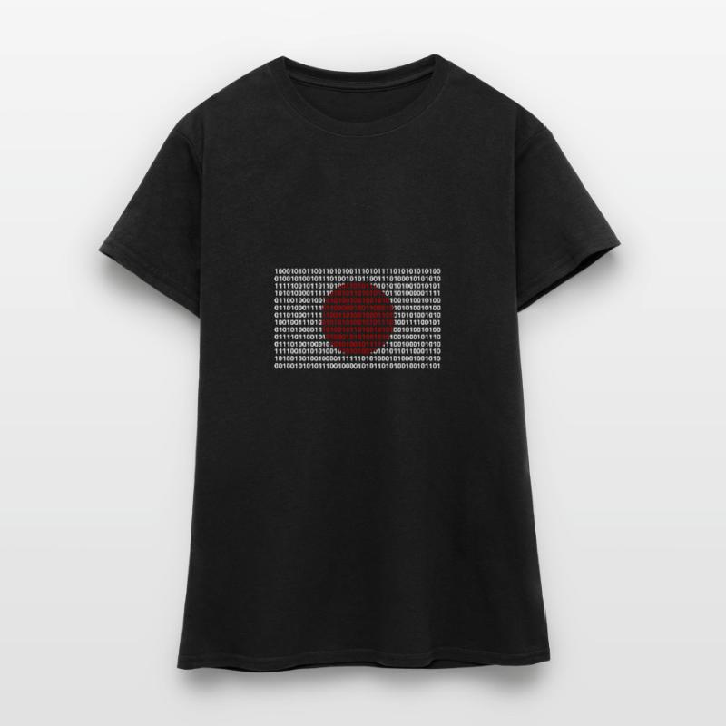 Le drapeau du Japon numérote le code binaire codé en bits T-shirt Femme