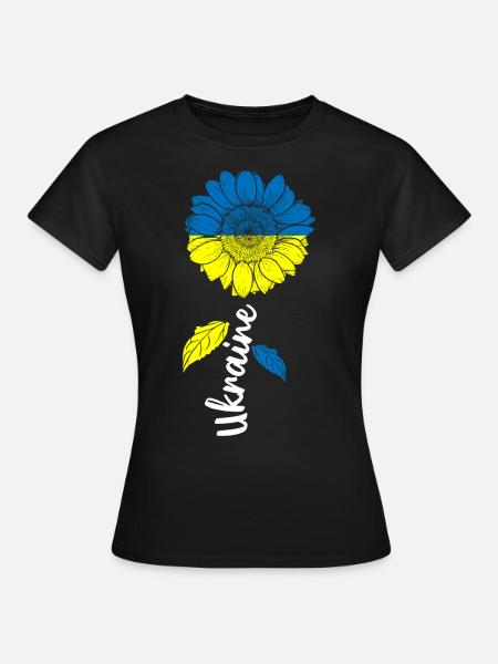 Ukraine Sonnenblume Frieden Peace Ukraine Flagge - Dame-T-shirt - sort