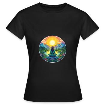 Méditation - T-shirt Femme - noir - Devant - AI Model Female 172 dark (172cm)