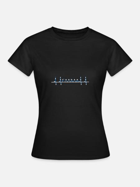 Griechenland Flagge Puls EKG Athen Kreta Kos EU - Frauen T-Shirt - Schwarz
