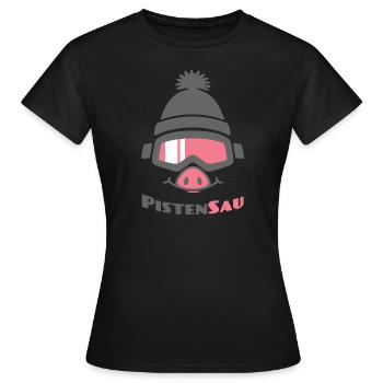 PistenSau (Rüssel-Edition) - Frauen T-Shirt - Schwarz - Vorne - AI Model Female 172 dark (172cm)