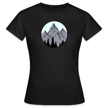 Montagne, Alpes, logo - T-shirt Femme - noir - Devant - AI Model Female 172 dark (172cm)