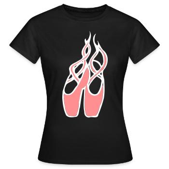 Ballettschuhe Ballerinas Mädchen Tänzerinnen Comic - Frauen T-Shirt - Schwarz - Vorne - AI Model Female 172 dark (172cm)