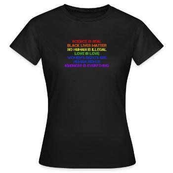La science est réelle - LGBT - T-shirt Femme - noir - Devant - AI Model Female 172 dark (172cm)