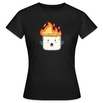 Drôle de cadeau de camping en feu de marshmallow - T-shirt Femme - noir - Devant - AI Model Female 172 dark (172cm)