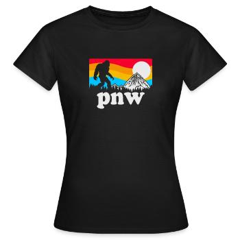 PNW Pacific Northwest Bigfoot - Women's T-Shirt - black - Front - AI Model Female 172 dark (172cm)