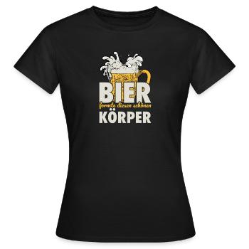Bier Formte Diesen Schönen Körper Bierliebhaber - Frauen T-Shirt - Schwarz - Vorne - AI Model Female 172 dark (172cm)