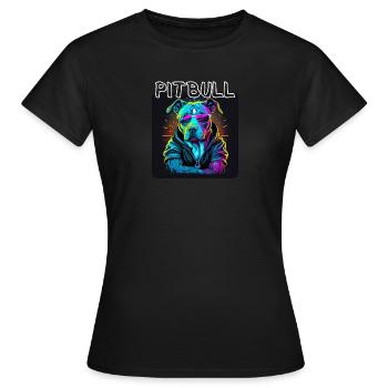 Graffiti Style - Cool Pitbull 1 - Women's T-Shirt - black - Front - AI Model Female 172 dark (172cm)