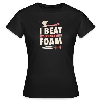 Larp |Live-Action-Rollenspiel |Larpen |Larp - Frauen T-Shirt - Schwarz - Vorne - AI Model Female 172 dark (172cm)