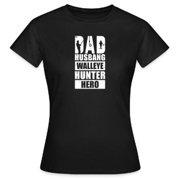 Zander Pike Fishing Anglers - Women's T-Shirt - black - Front - AI Model Female 172 dark (172cm)