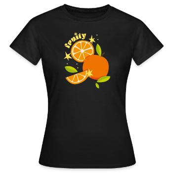 Fruity Oranges - Women's T-Shirt - black - Front - AI Model Female 172 dark (172cm)