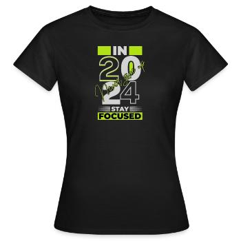 Objectif 2024 : Motivation pour la réussite et objectifs - T-shirt Femme - noir - Devant - AI Model Female 172 dark (172cm)