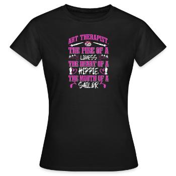 Art-Thérapeute, Dessin Graphique, Design d’Art - T-shirt Femme - noir - Devant - AI Model Female 172 dark (172cm)