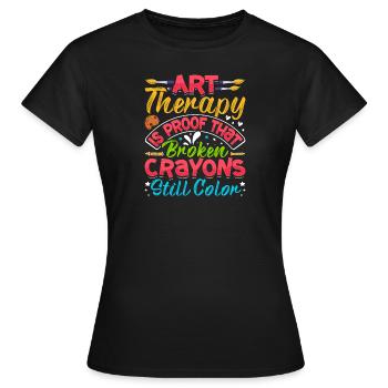 Art-Thérapeute, Dessin Graphique, Design d’Art - T-shirt Femme - noir - Devant - AI Model Female 172 dark (172cm)