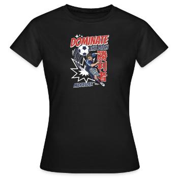 Football Joueur de football Milieu de terrain Grassroots Hommes - T-shirt Femme - noir - Devant - AI Model Female 172 dark (172cm)