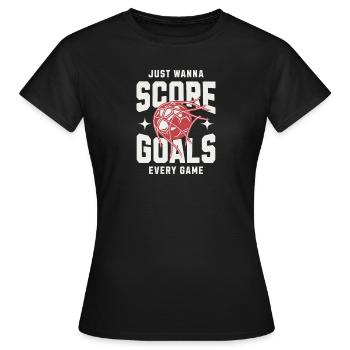Football Football Joueur Score Buts Hommes Femmes Enfants - T-shirt Femme - noir - Devant - AI Model Female 172 dark (172cm)