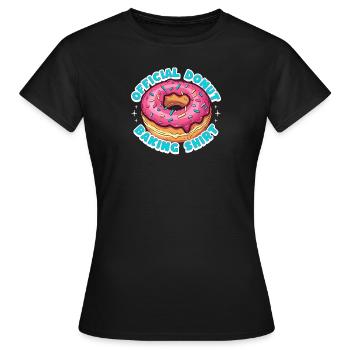 Offizielles Donut-Backshirt - cooles Gebäck-T-Shirt - Frauen T-Shirt - Schwarz - Vorne - AI Model Female 172 dark (172cm)