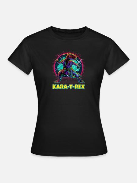 Tyrannosaurus Rex Wortspiel Shirt - Karate T-Rex T-Shirt - Frauen T-Shirt - Schwarz