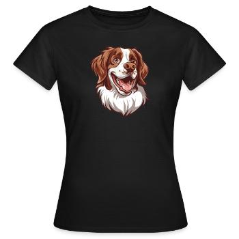 Epagneul Breton Épagneul breton | Caricature - T-shirt Femme - noir - Devant - AI Model Female 172 dark (172cm)