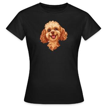 Caniche jouet | Caniche jouet | Illustration de dessin animé - T-shirt Femme - noir - Devant - AI Model Female 172 dark (172cm)