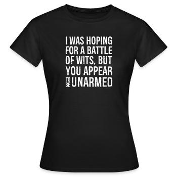 J’espérais une bataille d’, mais vous appea - T-shirt Femme - noir - Devant - AI Model Female 172 dark (172cm)