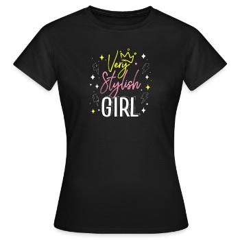 Very stylish girl - T-shirt Femme - noir - Devant - AI Model Female 172 dark (172cm)