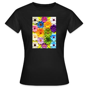 Blumen 50 - Frauen T-Shirt - Schwarz - Vorne - AI Model Female 172 dark (172cm)