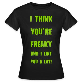 freaky - Women's T-Shirt - black - Front - AI Model Female 172 dark (172cm)
