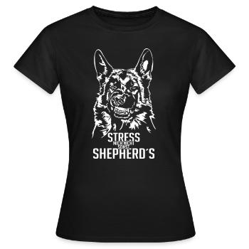 DEUTSCHER SCHÄFERHUND Stress mich nicht Wilsigns - Frauen T-Shirt - Schwarz - Vorne - AI Model Female 172 dark (172cm)