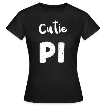 Cutie Pi - Mathématiques - T-shirt Femme - noir - Devant - AI Model Female 172 dark (172cm)