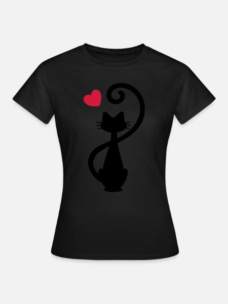 Chat - chat dame - chat - chat - minou - T-shirt Femme - noir
