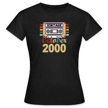 Cadeau du 21e anniversaire octobre 2000 - T-shirt Femme - noir - Devant - AI Model Female 172 dark (172cm)