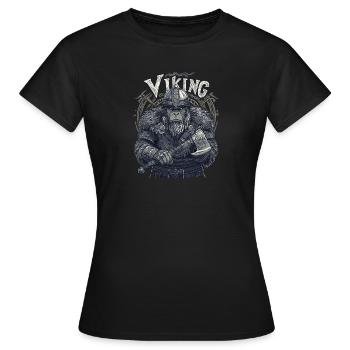 Viking Vikings Viking Singe Gorille Ape - T-shirt Femme - noir - Devant - AI Model Female 172 dark (172cm)