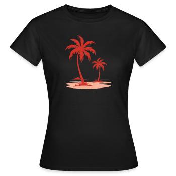 Palmen - Frauen T-Shirt - Schwarz - Vorne - AI Model Female 172 dark (172cm)
