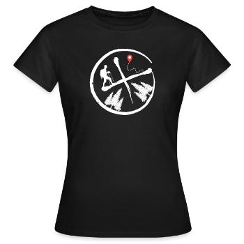 geocache geocacher chasse au trésor dans la forêt - T-shirt Femme - noir - Devant - AI Model Female 172 dark (172cm)
