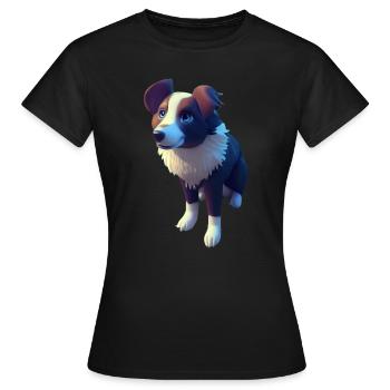 Border Collie Dog - Border Collie - T-shirt Femme - noir - Devant - AI Model Female 172 dark (172cm)