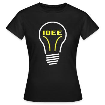 Glühbirne Idee - Frauen T-Shirt - Schwarz - Vorne - AI Model Female 172 dark (172cm)