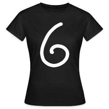 6 Numéro six numéro blanc anniversaire - T-shirt Femme - noir - Devant - AI Model Female 172 dark (172cm)