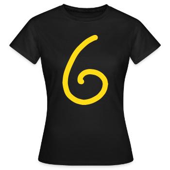 6 Numéro six Numéro Anniversaire - T-shirt Femme - noir - Devant - AI Model Female 172 dark (172cm)