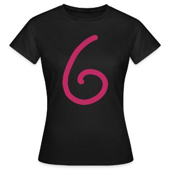 6 Numéro six Numéro Anniversaire - T-shirt Femme - noir - Devant - AI Model Female 172 dark (172cm)