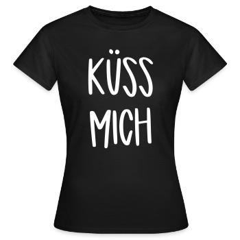 küss mich - Frauen T-Shirt - Schwarz - Vorne - AI Model Female 172 dark (172cm)