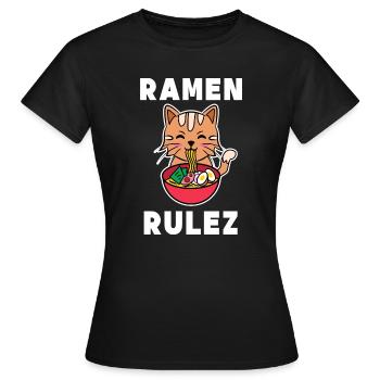Cosplay Anime Pop Culture Manga Cat Statement - Women's T-Shirt - black - Front - AI Model Female 172 dark (172cm)