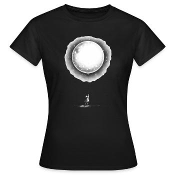 Child with Moon Balloon - Women's T-Shirt - black - Front - AI Model Female 172 dark (172cm)