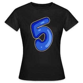 Zahl 5 Nummer Blau - Frauen T-Shirt - Schwarz - Vorne - AI Model Female 172 dark (172cm)
