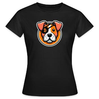 Chien avec cache-œil Bitcoin - T-shirt Femme - noir - Devant - AI Model Female 172 dark (172cm)