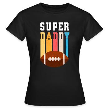 Papa Super Daddy Football Best Dad - Women's T-Shirt - black - Front - AI Model Female 172 dark (172cm)