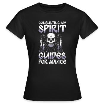 Consulter mes guides spirituels pour obtenir des conseils Crâne - T-shirt Femme - noir - Devant - AI Model Female 172 dark (172cm)